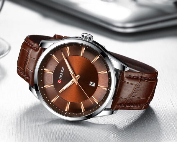 CURREN Quartz Watches for Men Leather Strap Male Wristwatches - Image 3