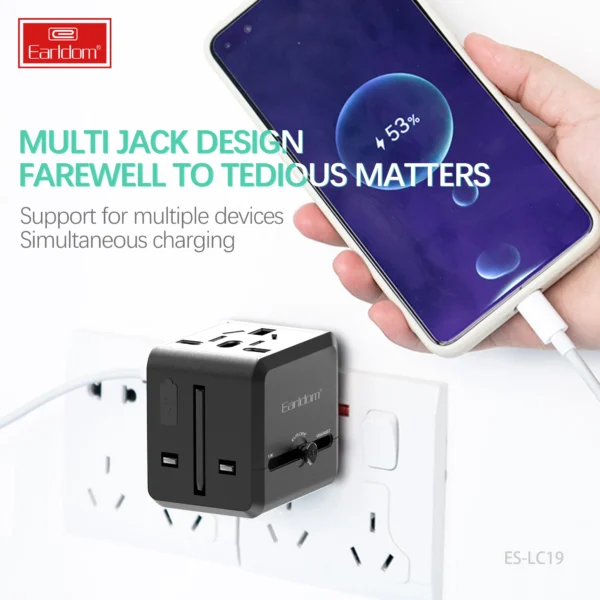 Earldom USB International With Type C to USB 3.1 Universal Travel Adapter - Image 3