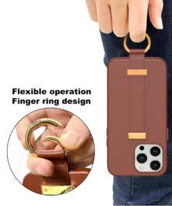 Alternative view of New Ring Design Bracket Wrist Brace Silicone Leather Case Cover for IPhone Series