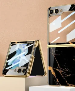 Alternative view of Luxury Premium Marble Patterned Case Cover For Samsung Galaxy Z Flip 5 5G