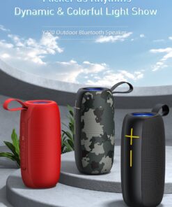 Awei Y370 Original Bluetooth Speaker Music Super Power Bass 20W IPX5 Outdoor HiFi 3D Sound Bar With Led For PC