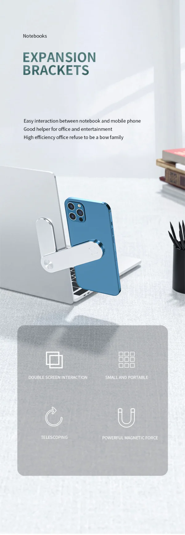 Magnetic Mount Universal Extension Laptop Stand For Mobile Phones - Image 20