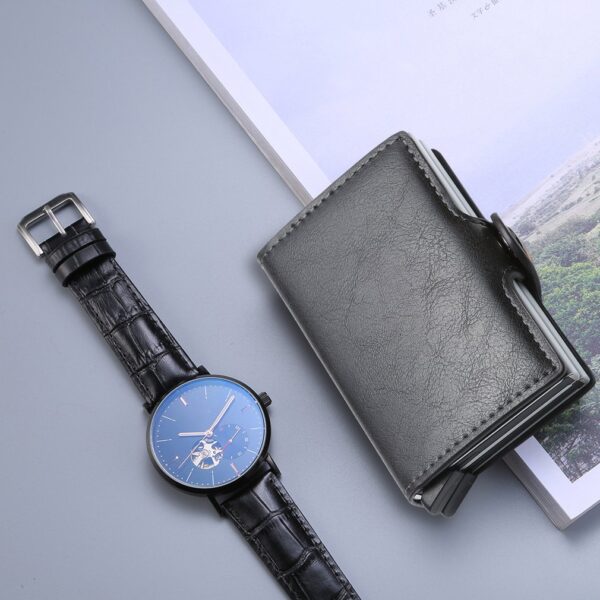 New Rfid Blocking Carbon Fiber Vintage Leather Card Holder Wallet - Image 10