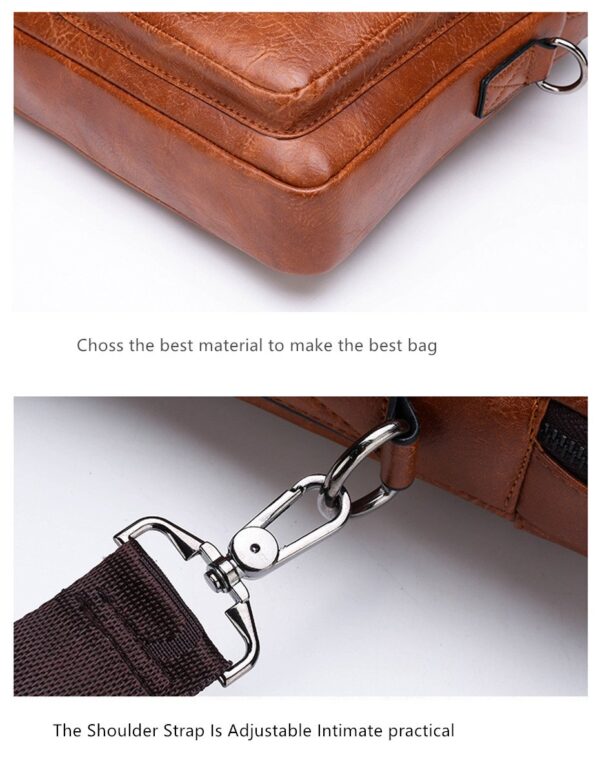 JEEP BULUO Briefcase Bags For Men Business Fashion Office Work Handbag - Image 18
