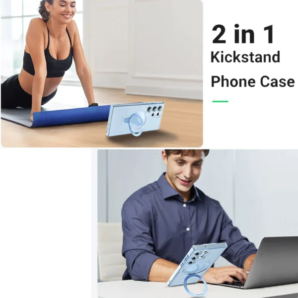 Luxury Premium Traslucent Case Cover With Ring Stand For Samsung Galaxy S22 Ultra/S23 Ultra - Image 17