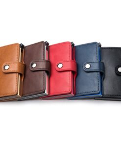 New Rfid Blocking Carbon Fiber Vintage Leather Card Holder Wallet