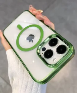 Alternative view of Luxury Shockproof Transparent Magsafe Magnetic Clear Acrylic Hard Case Cover For iPhone Series