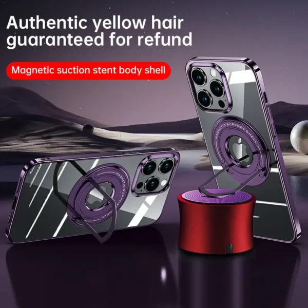 Coque Luxury Plating Slim Magsafe Shockproof Bumper Clear Case Cover For iPhone 15 Pro Max/16 Pro Max - Image 4