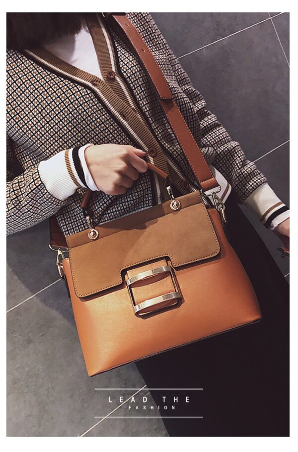 Luxury Premium Vintage Shoulder New Buckle Matte Leather Crossbody Handbags - Image 12