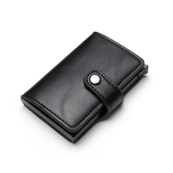 New Rfid Blocking Carbon Fiber Vintage Leather Card Holder Wallet - Image 3