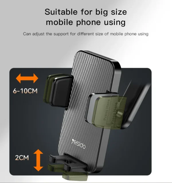 Yesido 360 FlexGrip Auto Swivel Car Phone Holder - Image 7