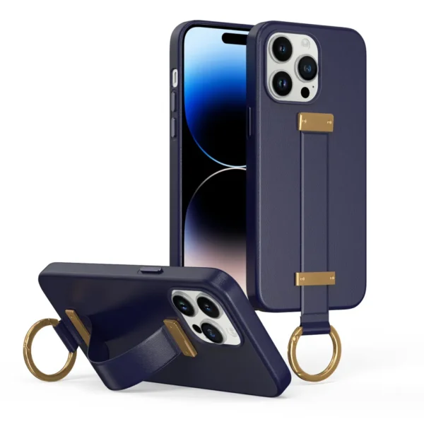New Ring Design Bracket Wrist Brace Silicone Leather Case Cover for IPhone Series - Image 11
