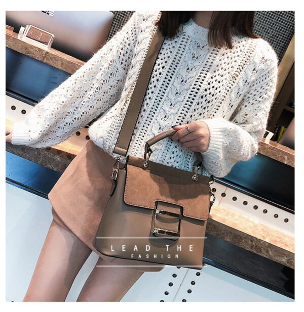 Luxury Premium Vintage Shoulder New Buckle Matte Leather Crossbody Handbags - Image 15