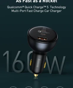 Baseus 160W Car Charger QC 5.0 Fast Quick Charging PD3.0 USB Type C Car Charger