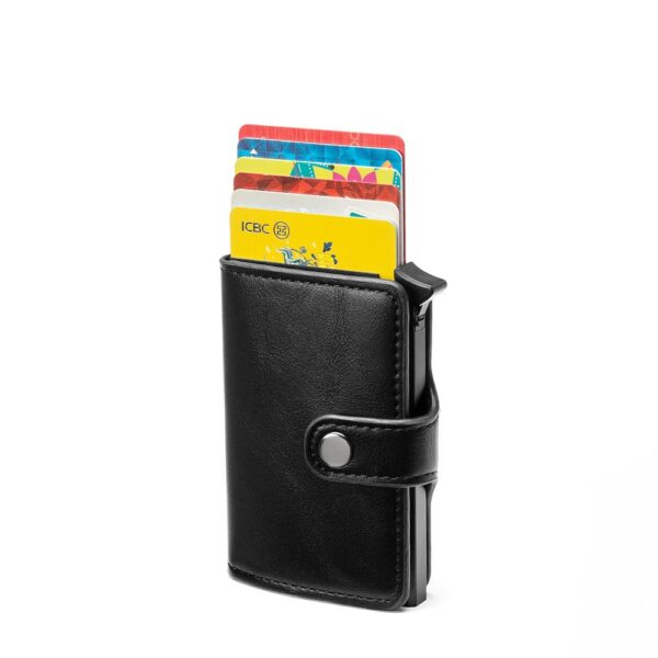 New Rfid Blocking Carbon Fiber Vintage Leather Card Holder Wallet - Image 4