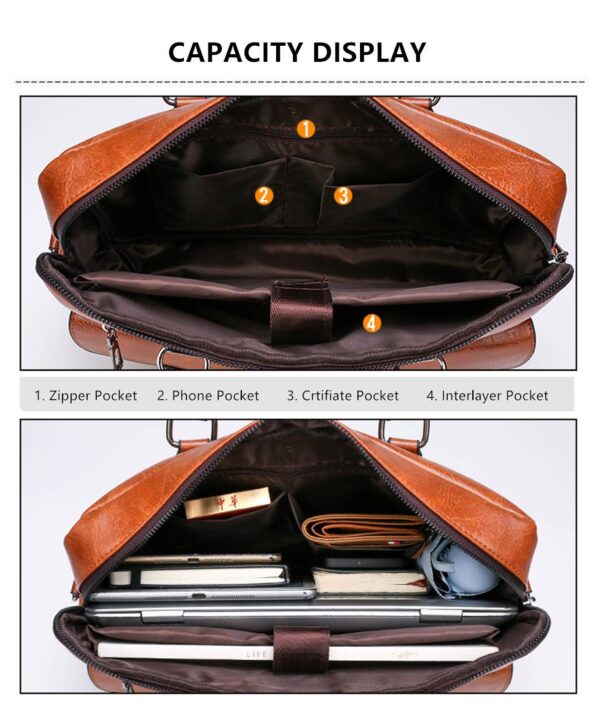 JEEP BULUO Briefcase Bags For Men Business Fashion Office Work Handbag - Image 28