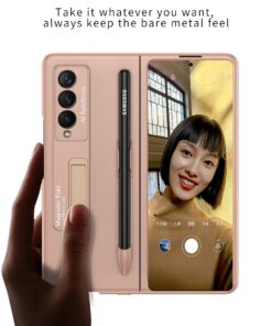 Alternative view of Luxury Premium Magnetic Pen Slot Hard Kickstand Protection Case Cover For Samsung Galaxy Z Fold Series