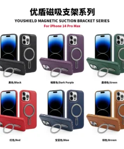 Luxury Premium Classical PU Leather ring Case Cover and 3D Glass Protector for iPhone 13 Pro Max