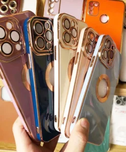 Luxury Soft Electroplated Phone Mini Hollow Out Silicone Case Cover and 3D Glass Protector For iPhone 13 and 14 Series