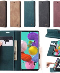 Luxury Premium Caseme Leather Wallet Case Cover and 3D GlassProtector For Samsung Galaxy A51/A71