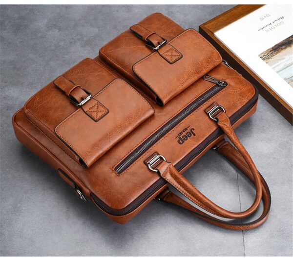 JEEP BULUO Briefcase Bags For Men Business Fashion Office Work Handbag - Image 16