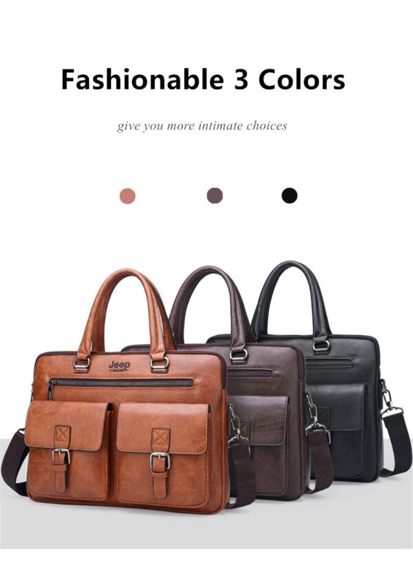 JEEP BULUO Briefcase Bags For Men Business Fashion Office Work Handbag
