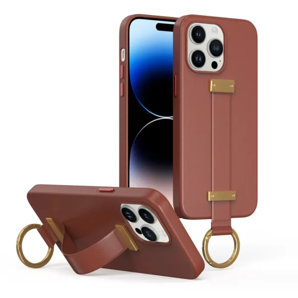 New Ring Design Bracket Wrist Brace Silicone Leather Case Cover for IPhone Series - Image 13