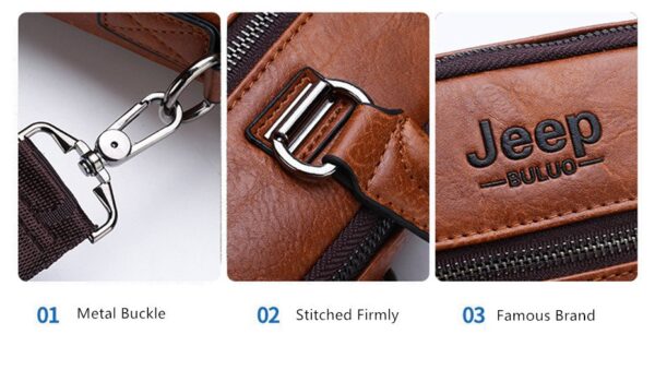 JEEP BULUO Briefcase Bags For Men Business Fashion Office Work Handbag - Image 14
