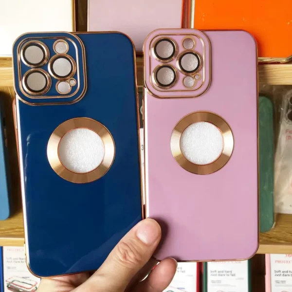 Luxury Soft Electroplated Phone Mini Hollow Out Silicone Case Cover and 3D Glass Protector For iPhone series - Image 21