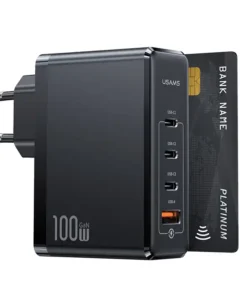 Alternative view of USAMS 100W 4 USB Port Fast Charging GaN Charger for iPhone, Android and Type-c Laptops