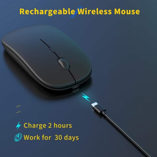 Luxury Premium Wireless Bluetooth Rechargeable Slim Mini Noiseless Cordless Mouse - Image 9