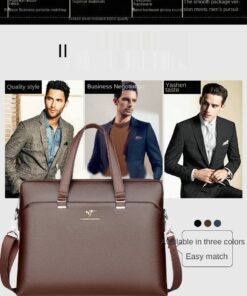 Luxury Briefcase Business PU Leather office Laptop Bag