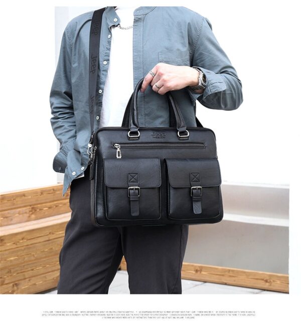JEEP BULUO Briefcase Bags For Men Business Fashion Office Work Handbag - Image 25