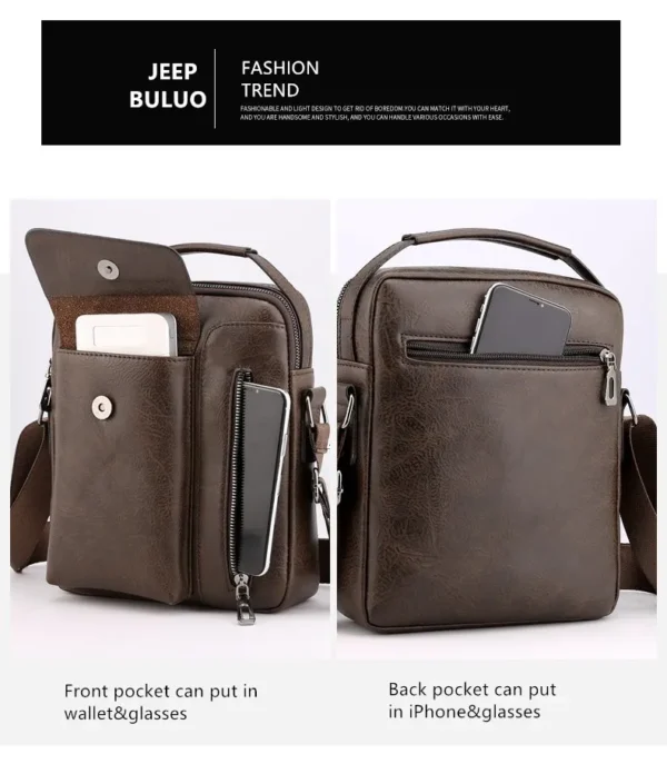 JEEP BULUO Casual High Quality Shoulder Bag Vintage Crossbody Bag - Image 4