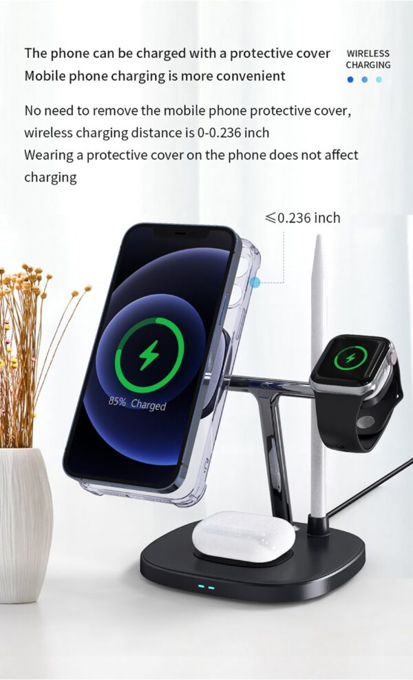 WiWU Smart 4 in 1 Wireless Magnetic Adjustable 15W Wireless Fast Charger for iPhones - Image 12