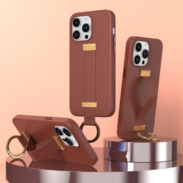 New Ring Design Bracket Wrist Brace Silicone Leather Case Cover for IPhone Series - Image 14