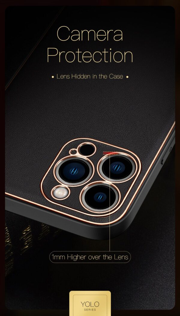 Dux Ducis Yolo Leather Electroplated Case Cover and 3D Glass Protector for iPhone 15 pro/15 Pro Max - Image 22