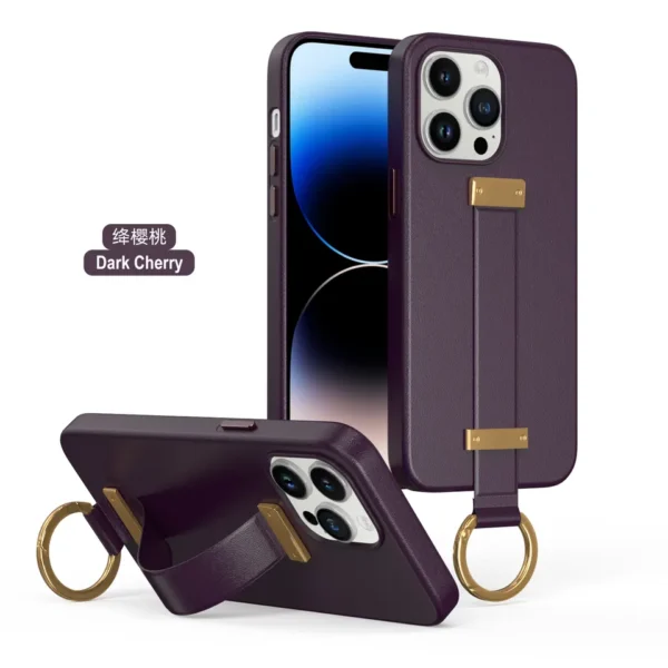 New Ring Design Bracket Wrist Brace Silicone Leather Case Cover for IPhone Series - Image 9