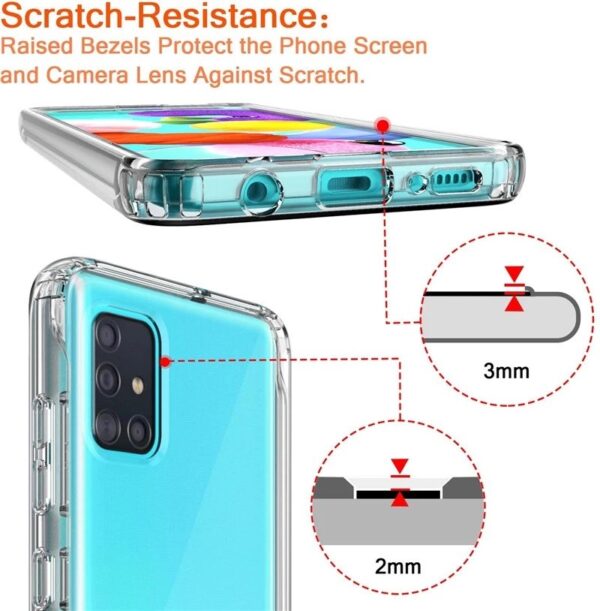 Luxury Premium Anti-Burst Transparent Case Cover and 3D Glass Protector For Samsung Galaxy A51/A71 - Image 3