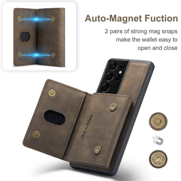 2 IN 1 Detachable Leather Wallet Case With Holder Function Protect Cover For Samsung Galaxy S21 Ultra - Image 4