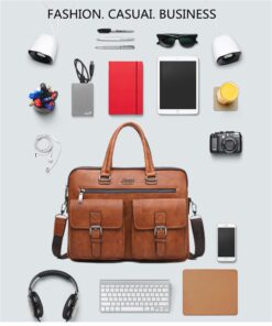 Alternative view of JEEP BULUO Retro PU Leather Business Laptop Bag