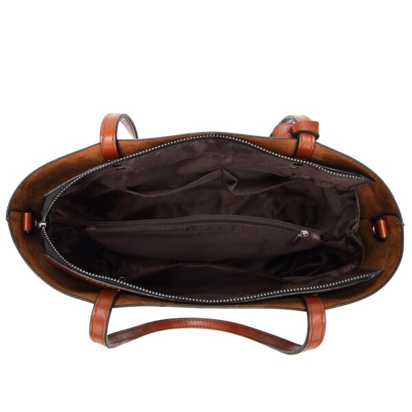 Waxing Leather bucket Double strap Pu Leather shoulder Women Handbag - Image 11