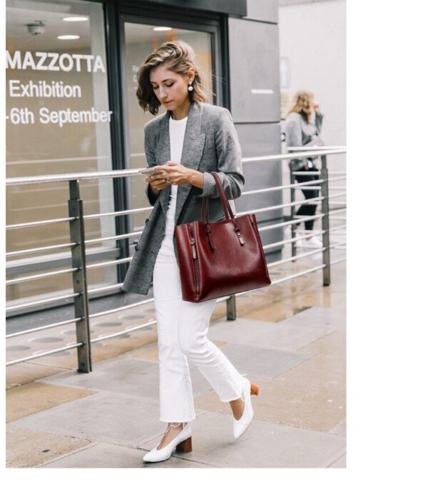 Vintage PU Leather Women's Handbag Messenger Shoulder - Image 12