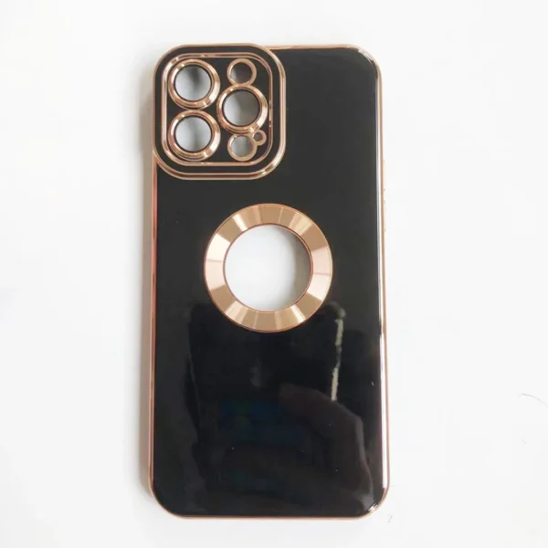 Luxury Soft Electroplated Phone Mini Hollow Out Silicone Case Cover and 3D Glass Protector For iPhone series - Image 19