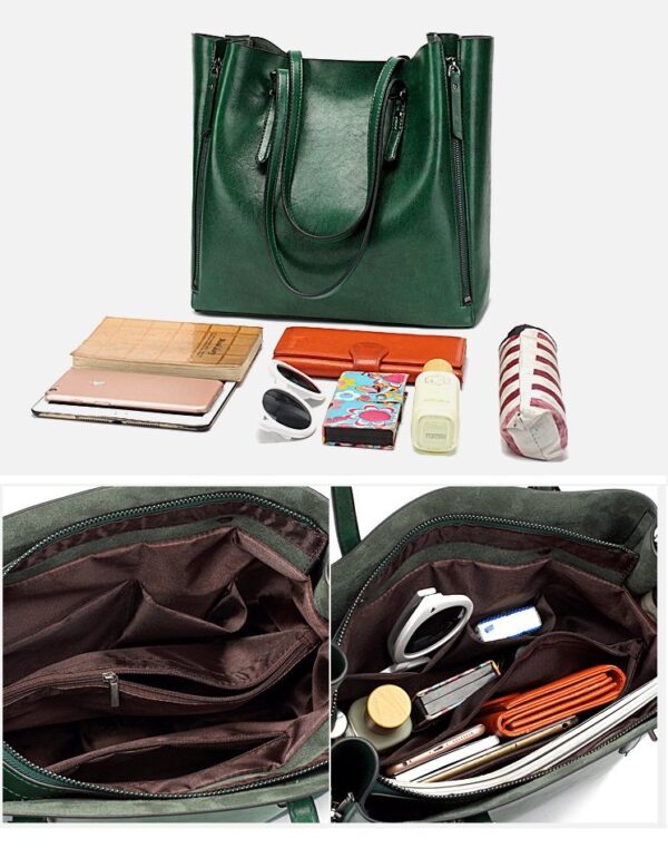 Vintage PU Leather Women's Handbag Messenger Shoulder - Image 23