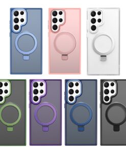 Luxury Premium Magnetic Matte Ring Holder Bracket Stand Case Cover For Samsung Galaxy S23 Ultra