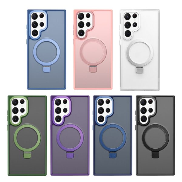 Luxury Premium Magnetic Matte Ring Holder Bracket Stand Case Cover For Samsung Galaxy S23 Ultra