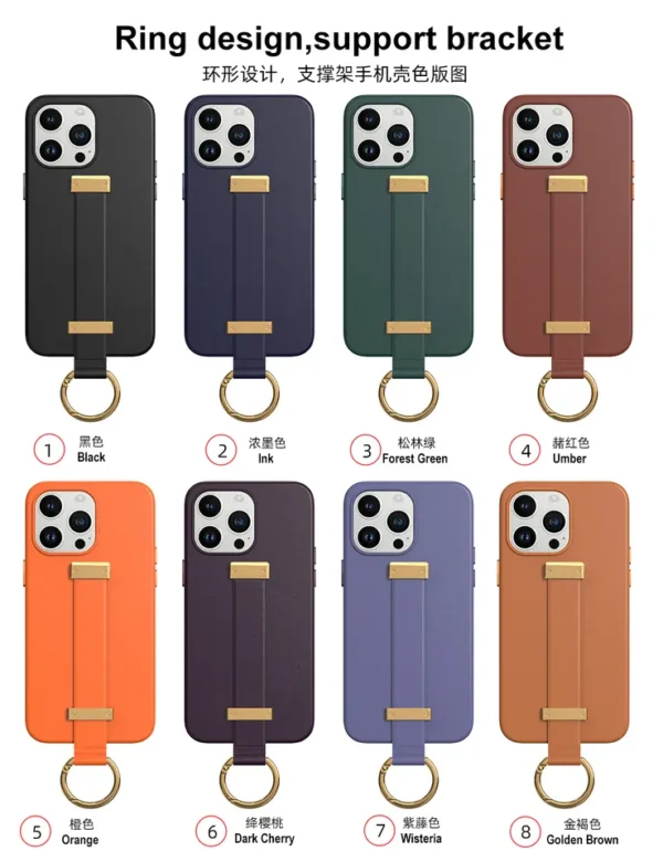 New Ring Design Bracket Wrist Brace Silicone Leather Case Cover for IPhone Series - Image 15
