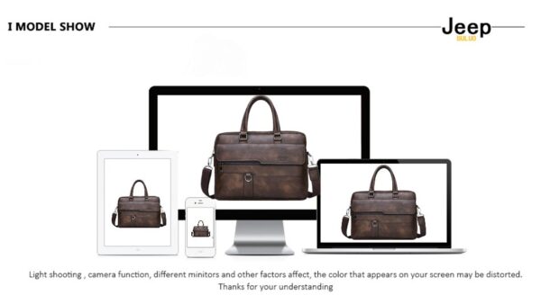 JEEP BULUO Brand Business Briefcase Split Leather High Quality Laptop Bag - Image 5