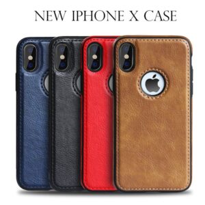 Luxury Premium Pu Leather Back Case Cover For iPhone X Series